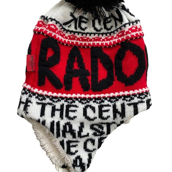 Ruth Robin Colorado Centennial State Spell-out Toboggan Earflap Pom Beanie Hat - Picture 3 of 15